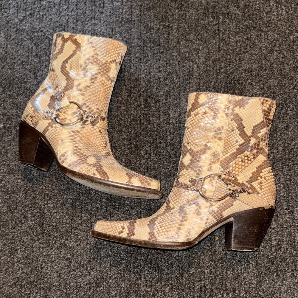 Cole Haan Snake Print Ankle Boots